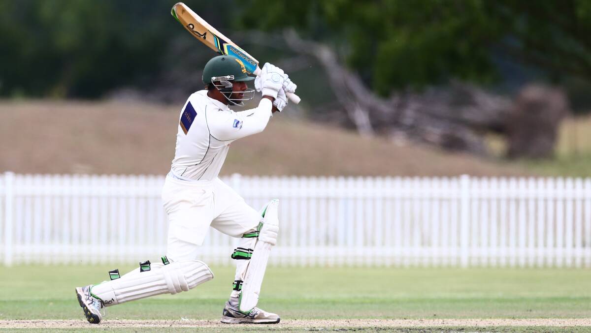 Jas Cheema, pictured last season, scored 107 runs for Hawkesbury Cricket Club at the weekend. Picture: Geoff Jones
