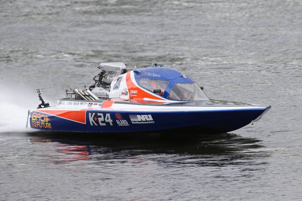 ROLLED: Steve Sequiera rolled Back to the Future at the weekend but the safety equipment in his boat enabled him to emerge unharmed. Picture: Geoff Jones
