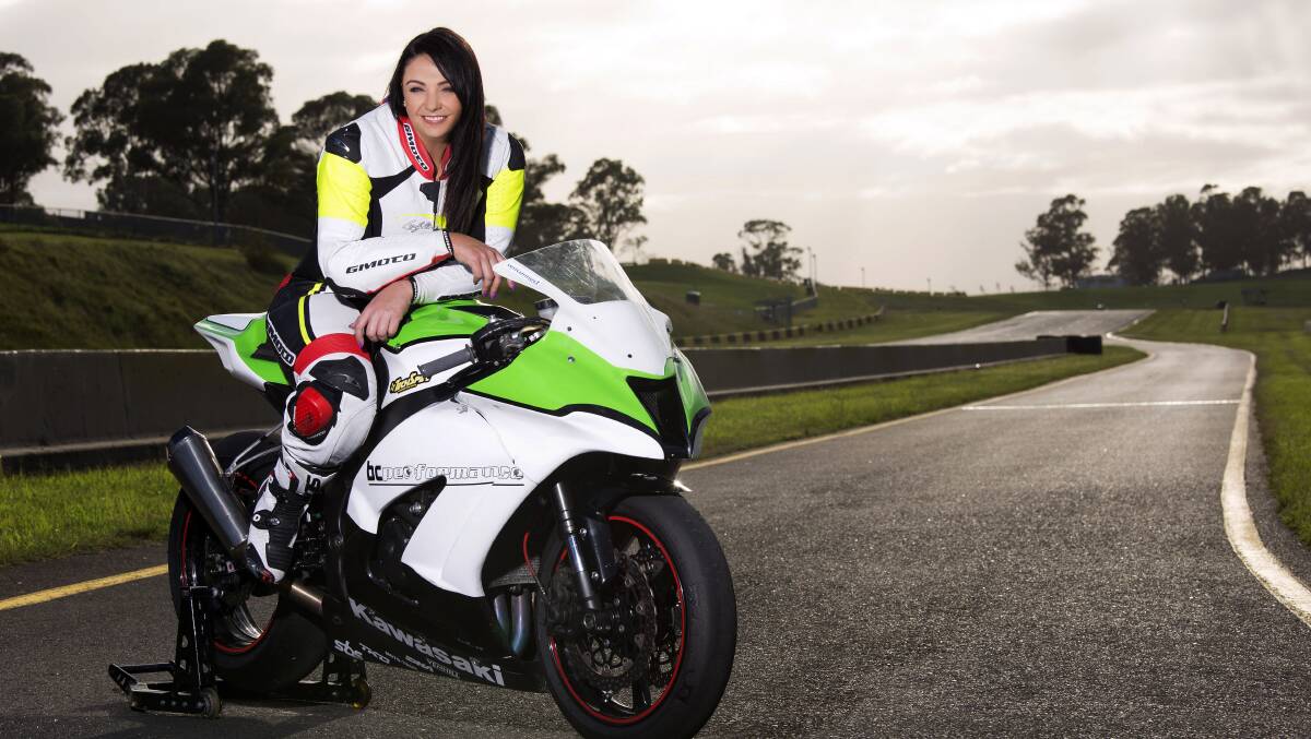 Ashlee de Bakker had never ridden a motorbike until two years ago, and now she races 1000cc bikes. Picture: Supplied