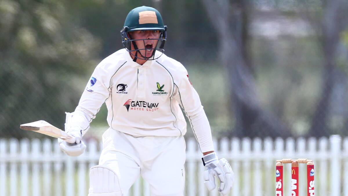 Josh Clarke in action for Hawkesbury Cricket Club during the season. Picture: Geoff Jones