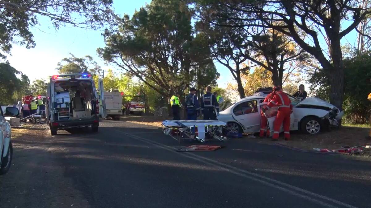 The scene of an accident at Grose Wold on May 24. The ambulance likely had to battle traffic to cross the North Richmond bridge to attend the scene. Picture: Top Notch Video