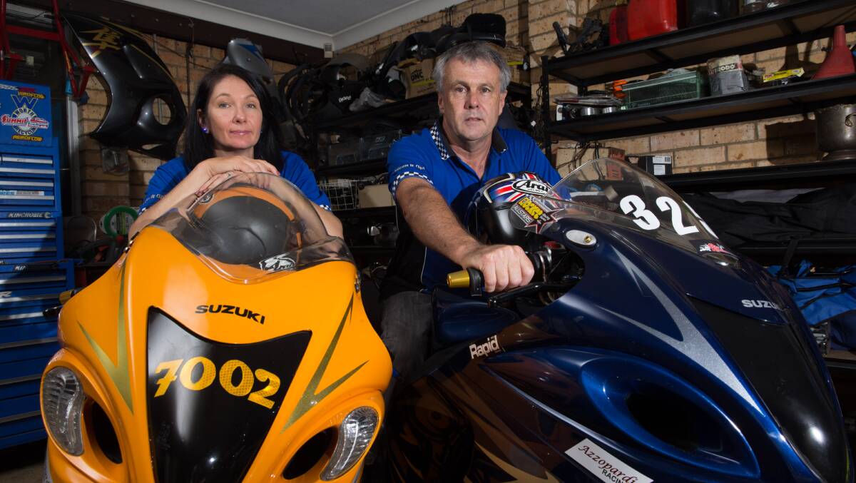 Bobbie-Jo and Robert Simmonds will both race against each other next year in a modified street bike series and they are predicting some tough rides. Picture: Geoff Jones