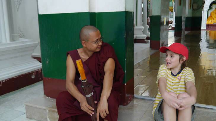 Jack with a monk.