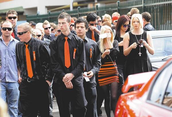 Young mourners at Ben Tanti’s funeral at St Monica’s Catholic Church in Richmond on Monday. 	Photo: Kylie Pitt