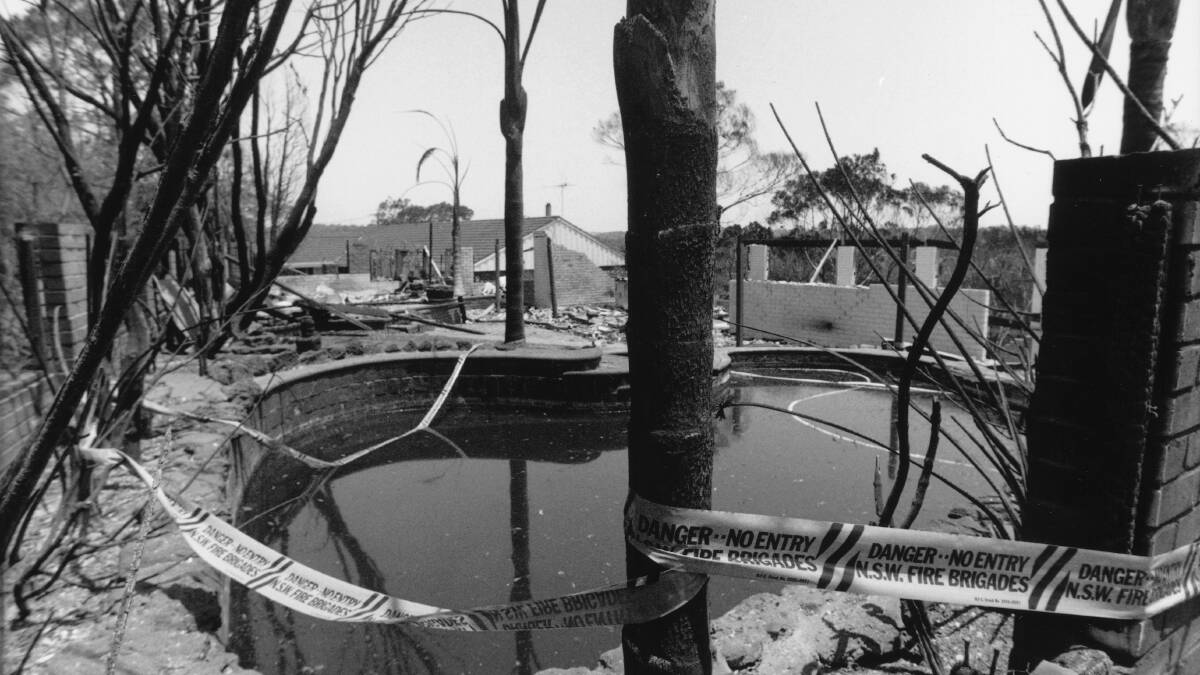 A household pool in Como where a woman died while trying to shelter from a bushfire. Photo: FAIRFAX ARCHIVES