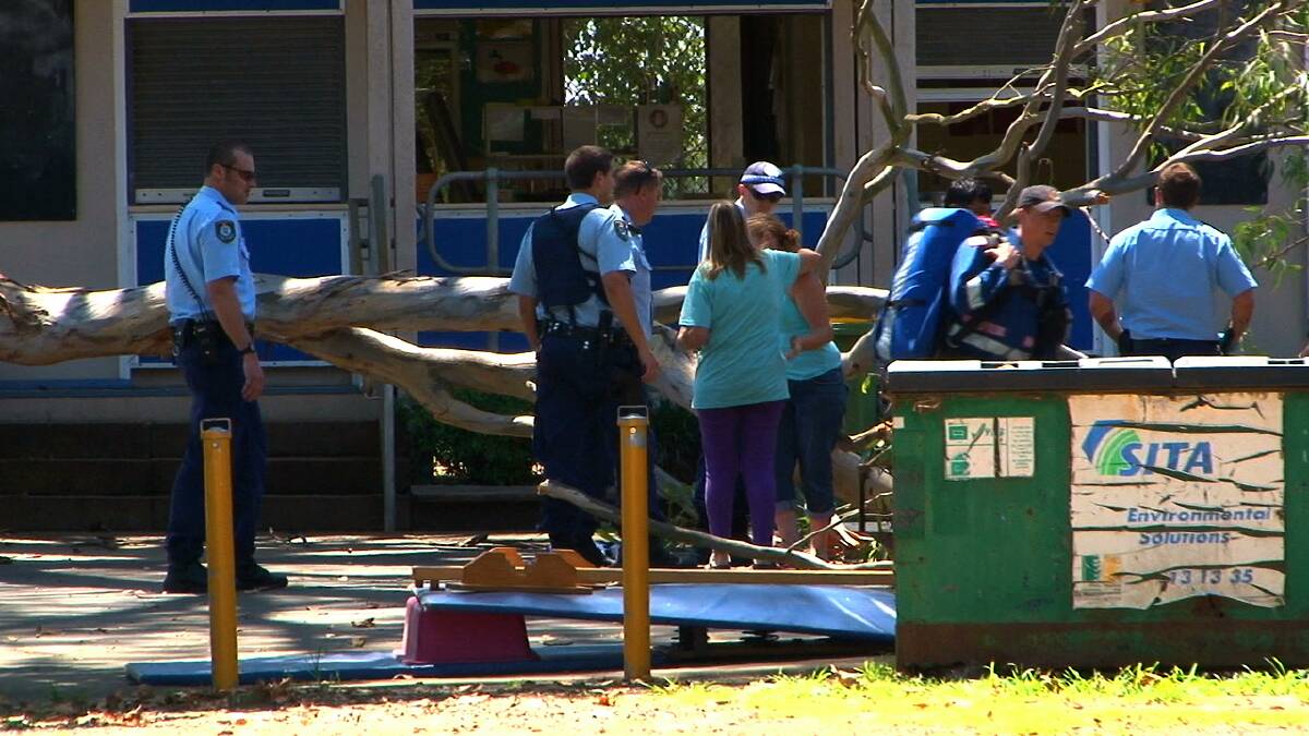 An image from this afternoon's incident at Pitt Town Public School. Photo: Top Notch 