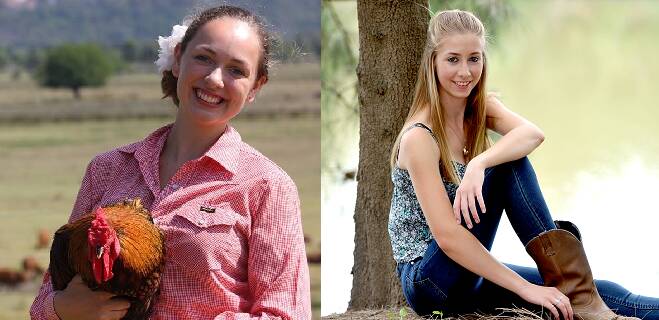 2014 Hawkesbury Showgirl competition entrants, Olivia Leal and Patricia Kelly.