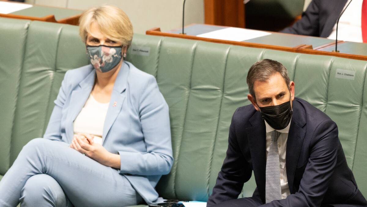 Member for Sydney Tanya Plibersek and shadow treasurer Jim Chalmers. Picture: Sitthixay Ditthavong
