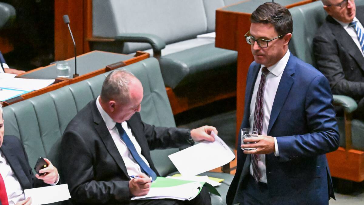 Barnaby Joyce and Nationals leader, David Littleproud in Parliament House. Picture by Elesa Kurtz
