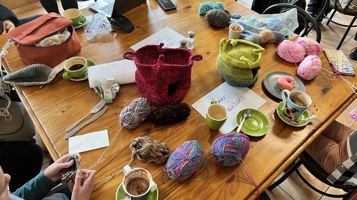Crochet lovers volunteer with Woolly Wildlife Warriors at Woodford, NSW to create temporary homes for injured wildlife in the Blue Mountains on July 16, 2022. Picture: Saffron Howden