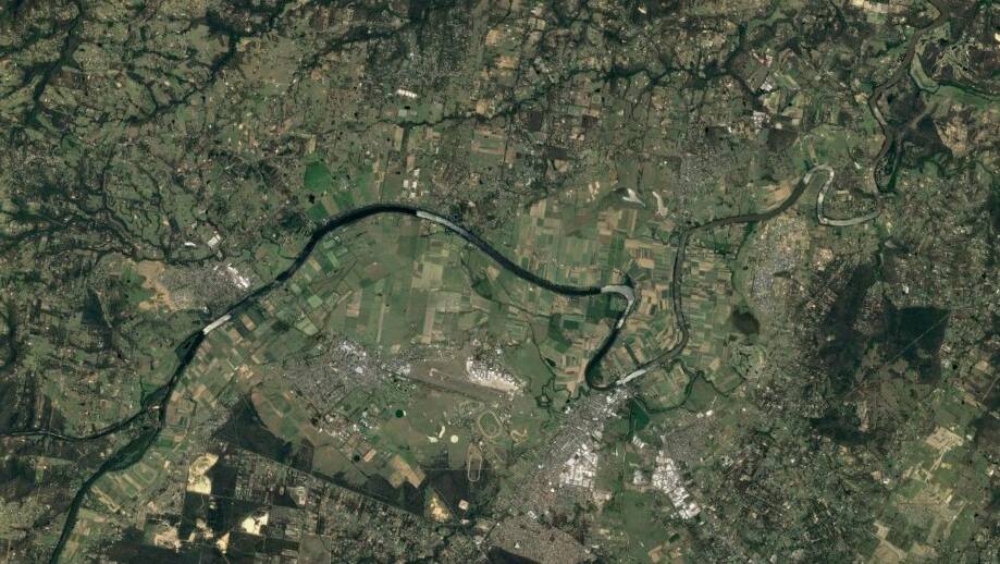 The Hawkesbury floodplain sits at the edge of northwestern Sydney and provides a home for numerous species of native flora and fauna. Picture: Google Eearth