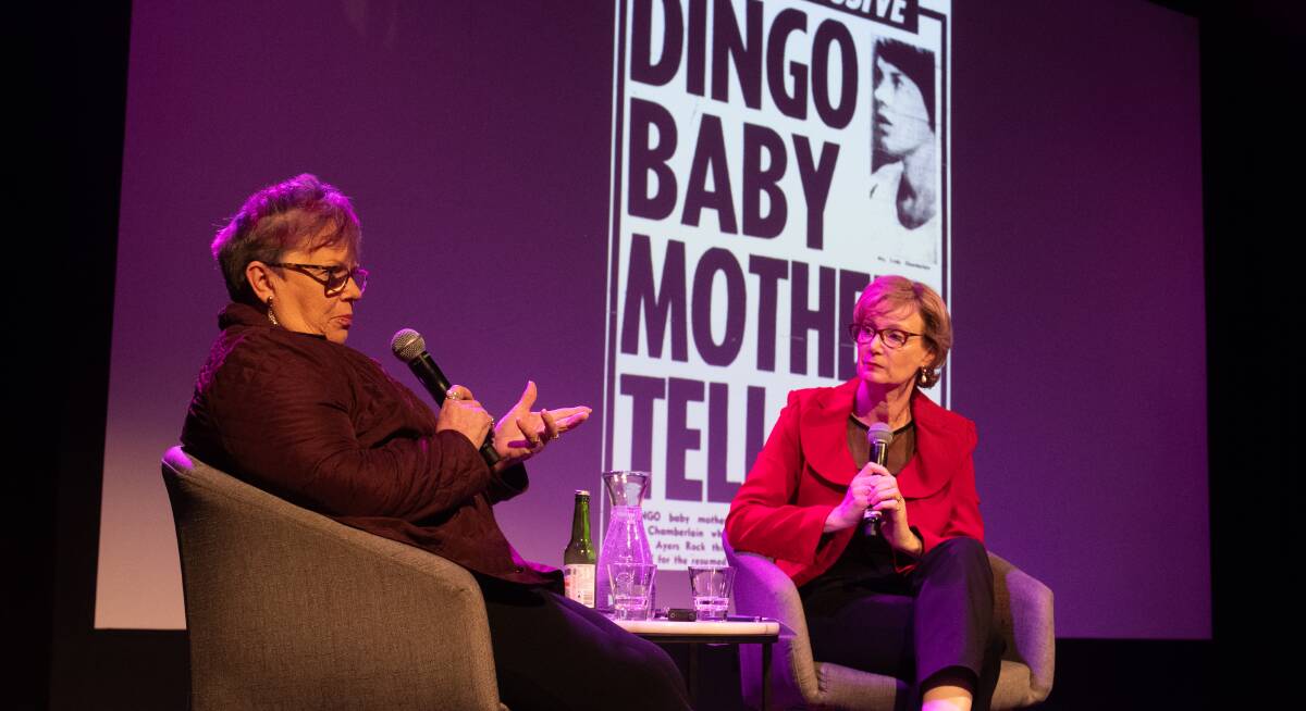 MEDIA FRENZY: Lindy Chamberlain-Creighton in conversation with Dr Fiona Reynolds. Picture: Paul Scambler