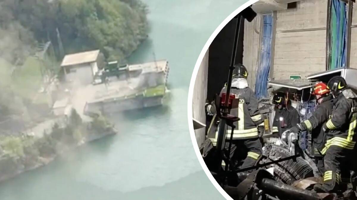 At least three people have died and four are missing after a fire and explosion underground at a hydroelectric power plant in northern Italy. Picture by Vigili del Fuoco/X