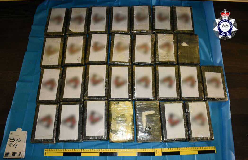 Concealed packages of cocaine allegedly found on four luxury buses. Picture supplied