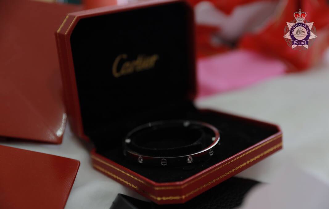 Cartier bracelet seized during a search of the 39-year-old's home. Picture supplied