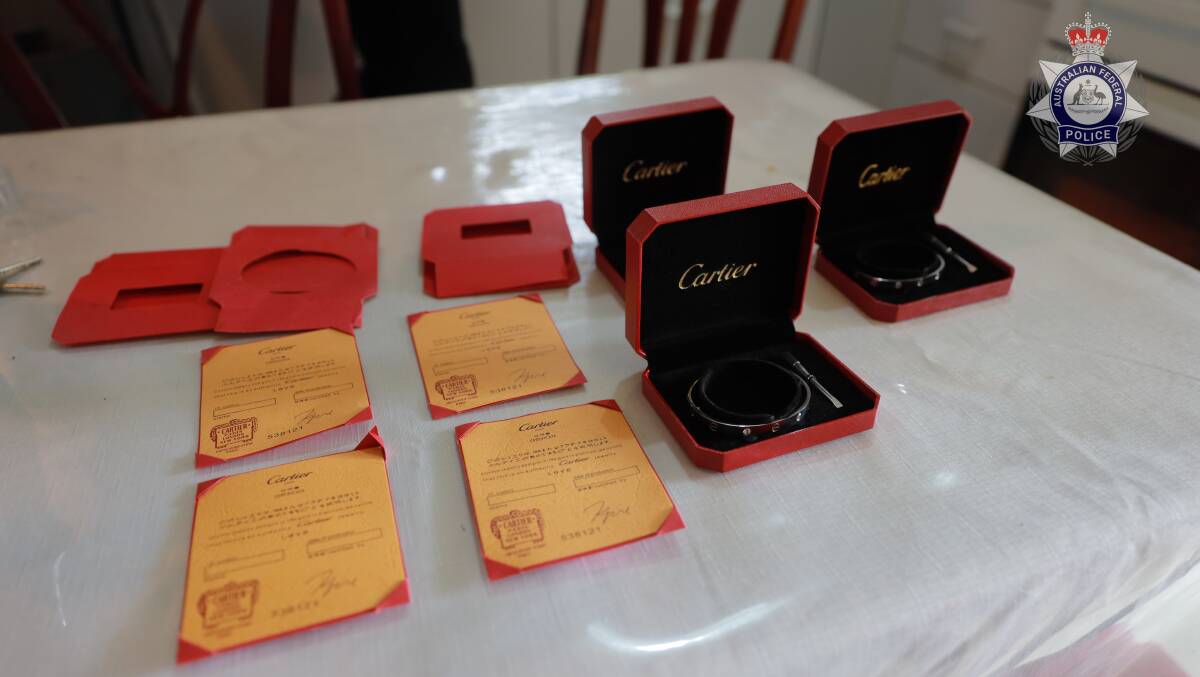Cartier jewellery allegedly found during a search of the woman's home. Picture supplied