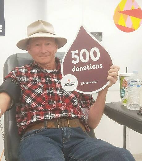 "We know it will be needed every day: today and tomorrow and the next day," said Ian Crabb who has donated blood and plasma 500 times since his first donation in 1973. Picture supplied