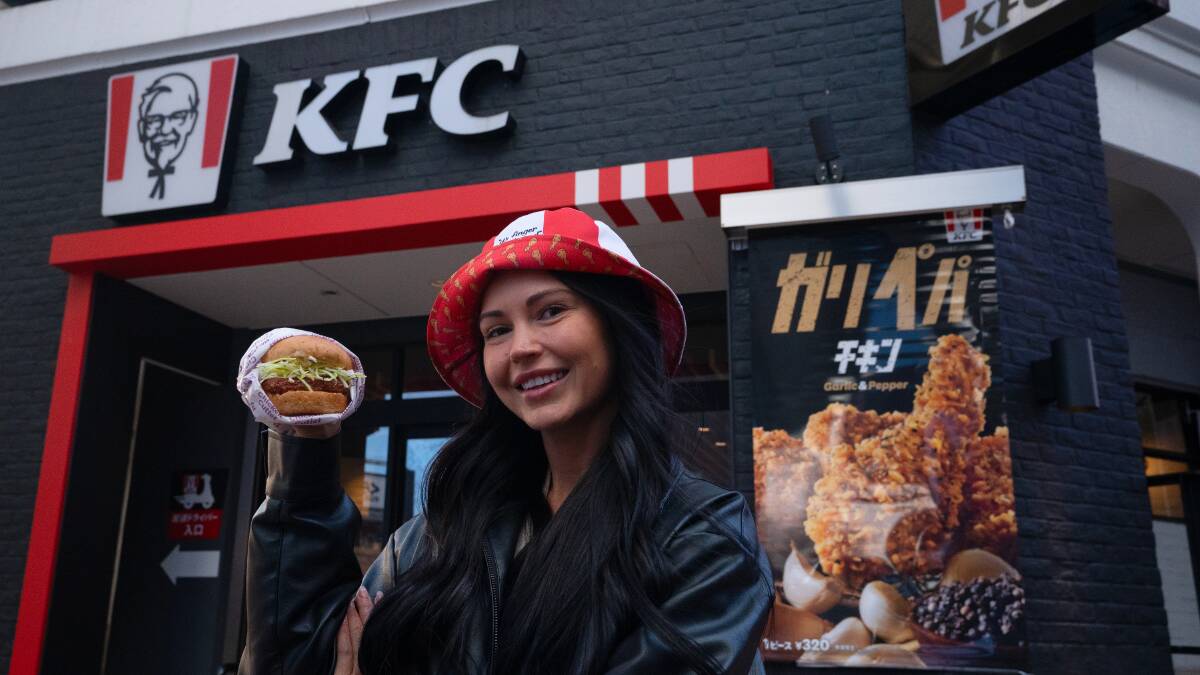 Lisa Wenban tries KFC Japan's Wafu Cutlet Burger. Picture supplied by KFC