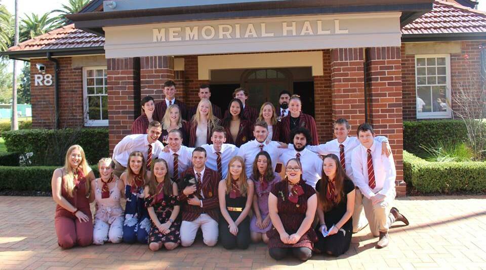 HAC students: The Third and First Year Students of Hawkesbury Agricultural College outside of Memorial Hall. Picture: Emily Liddell 