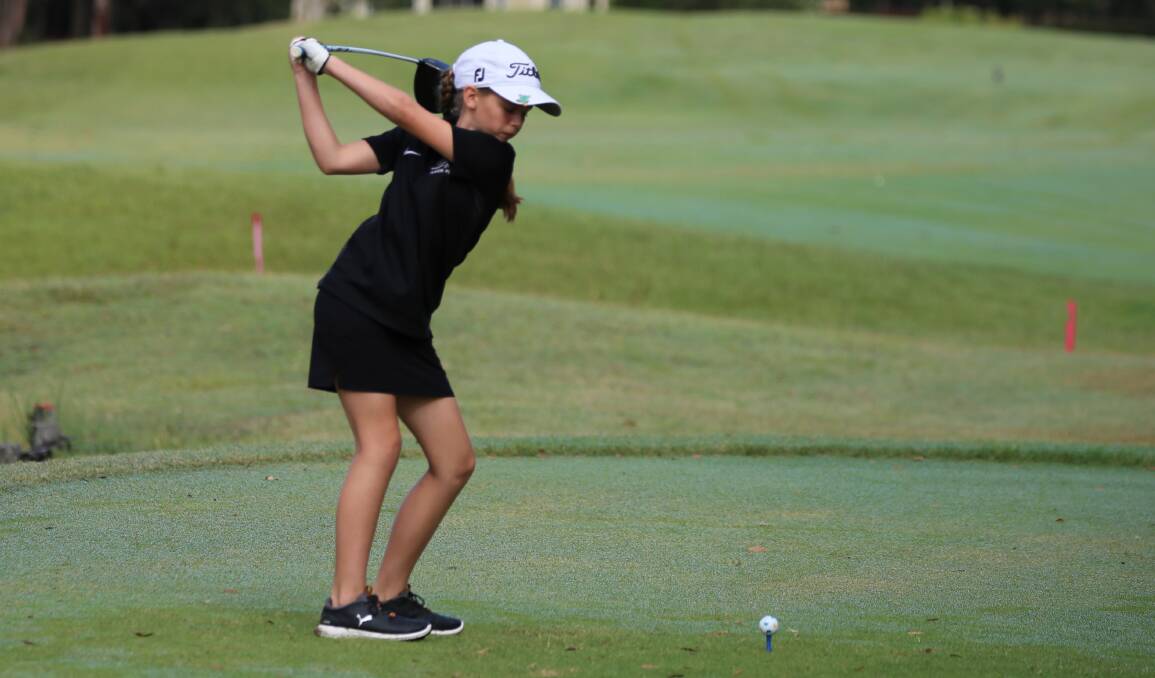 Four: Lynwood Encourage Shield Team member Imogen Carter playing in the state final at Horizons Golf Club NSW. Lynwood won the State Title. Picture: Reginald Carter
