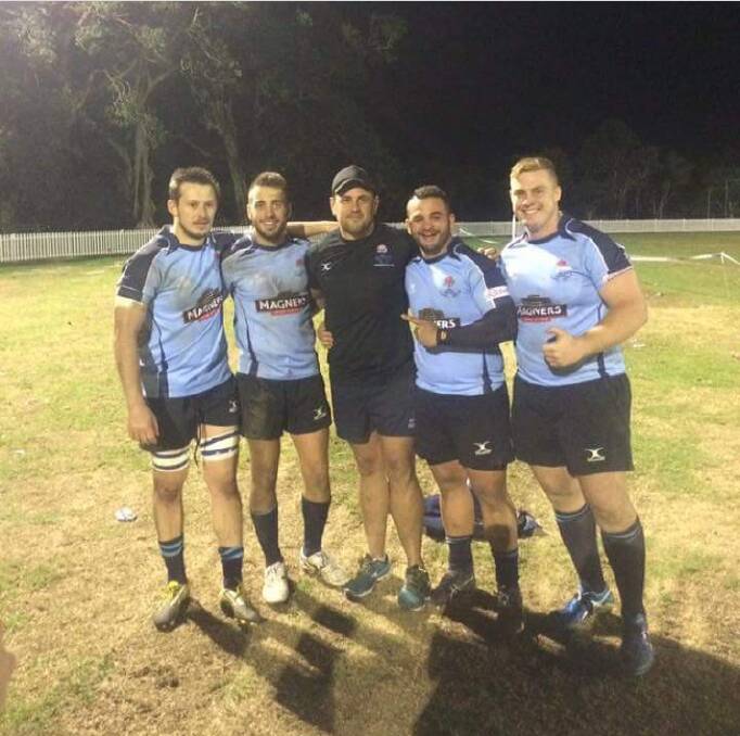 State coach: Berghofer coaching the HAC players apart of the 2016 NSW Subbies squad. Picture: Supplied