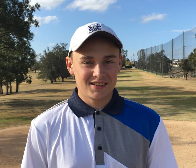 Young golfer: Richmond Golf Club junior golfer, Reginald Pappas, competing for Penrith in the Eric Apperly Shield. Picture: Supplied