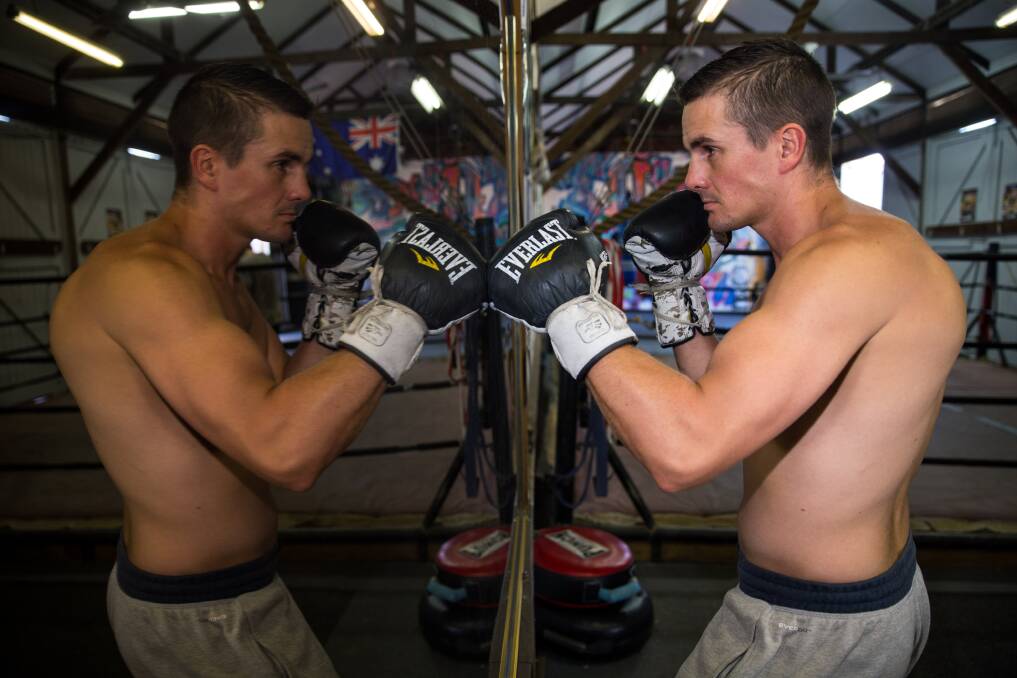 At home: Joel training at Richmond Boxing Club for his upcoming fight against Bruno Vifuaviwili. Picture: Geoff Jones
