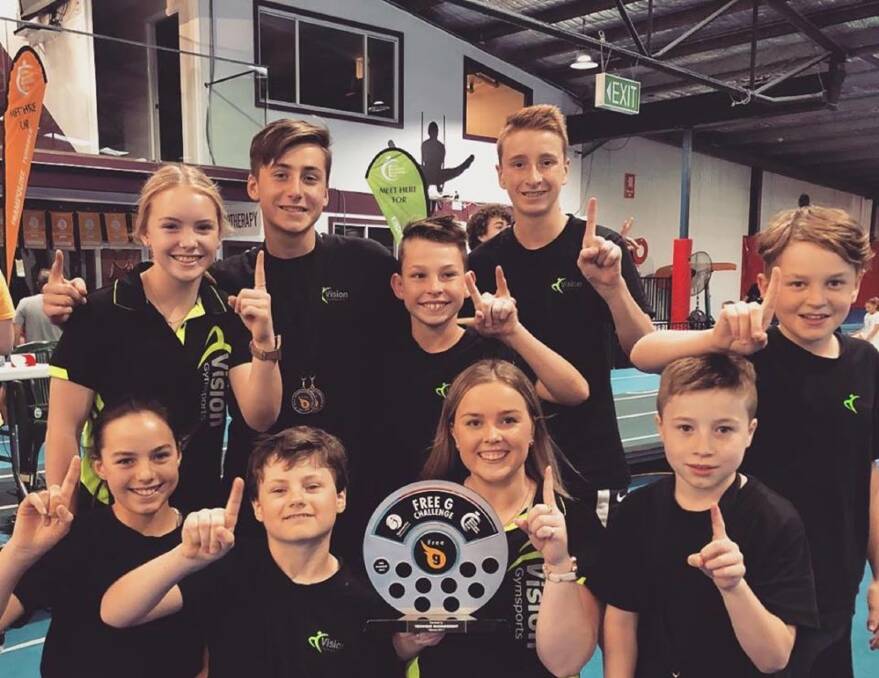 Interstate: The Vision GymSports Free G team that will be travelling to Queensland on Thursday, September 12 for the National Clubs competition, after winning a more local competition a few weeks ago. Picture: Supplied