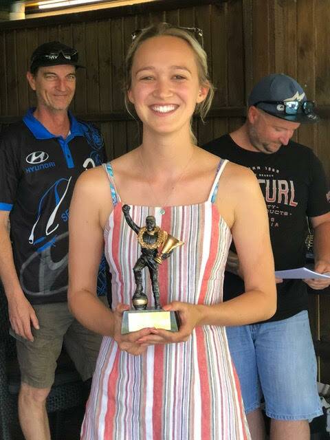 Top Newbie: Jess with her Rookie of the Year award for the 2018 Series. Picture: Supplied