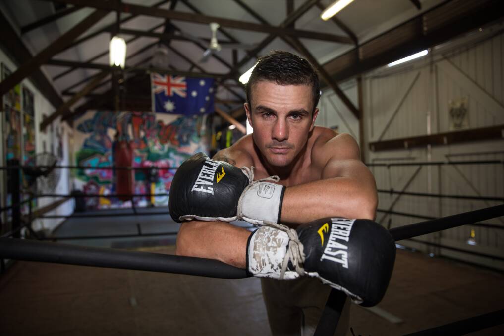 Training: Brunker was working hard at Richmond Boxing Gym. Picture: Geoff Jones