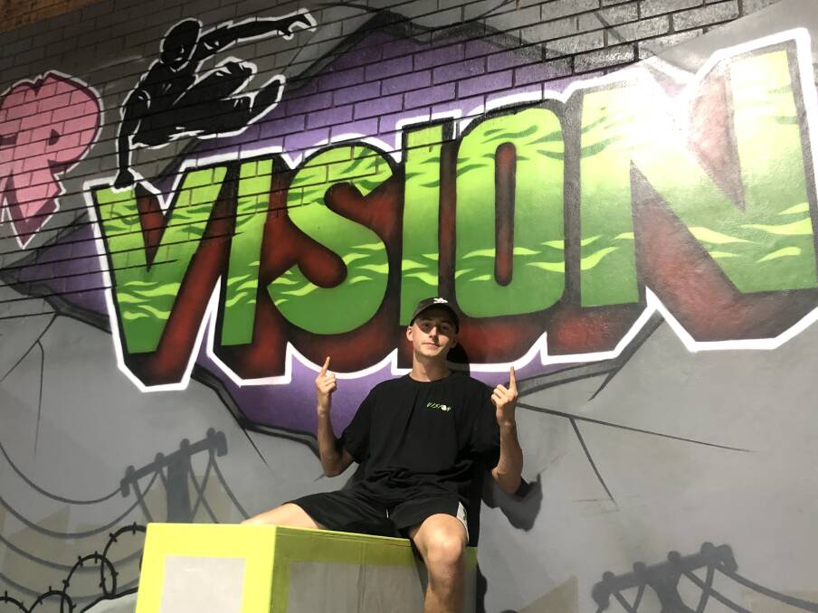 Firestarter: Ultiamte Tag's Tristan Hodder on the Parkour space at Vision GymSports in South Windsor. Picture: Finn Coleman.