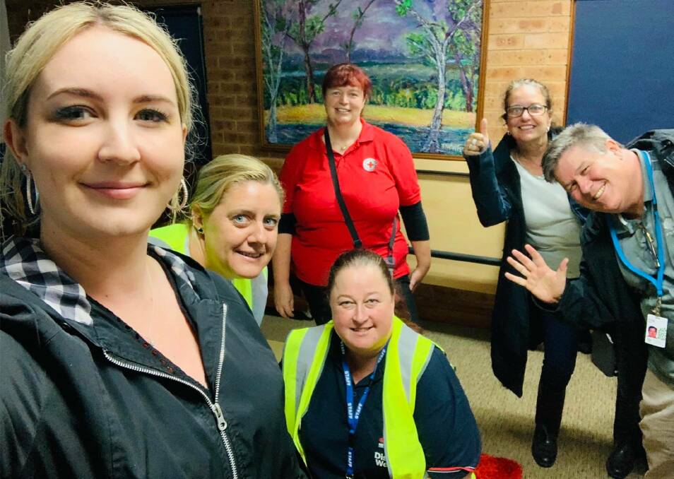 Cr Sarah Richards with North Richamond Evacuation Centre's Carissa and Susan, Australian Red Cross' Bronwyn, community volunteer Michelle and Anglicare Australia's Craig from Anglicare Australia. Picture: Supplied.