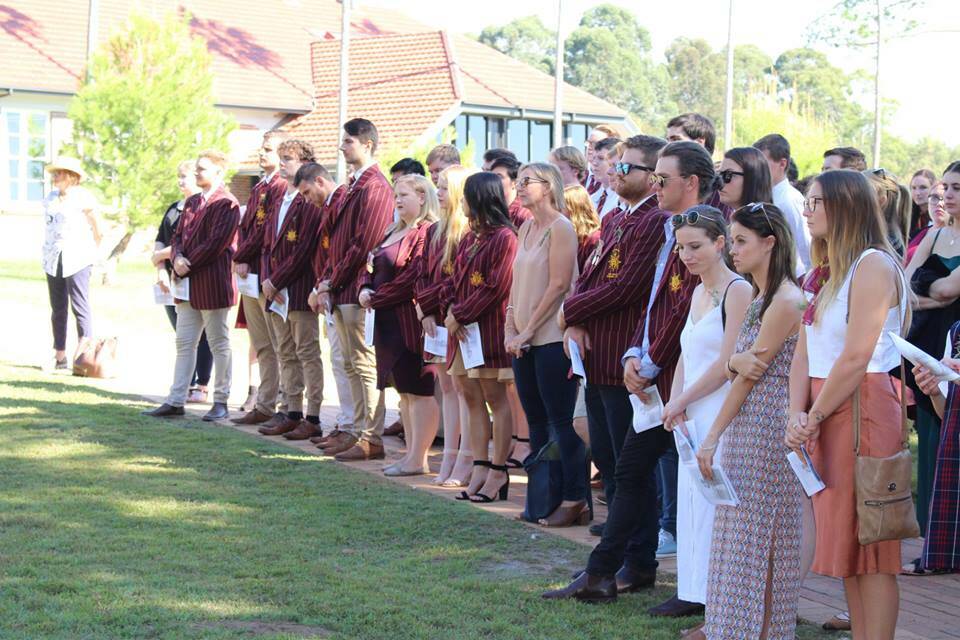 Morning Serivce: Students, past and present, stand at the back of the morning service at HAC. Picture: Emily Liddell