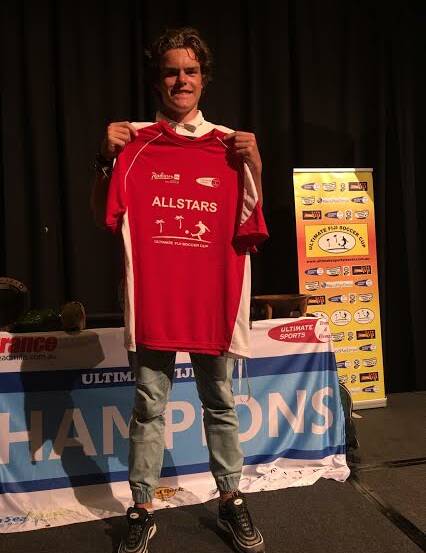 Honoured: Howarth holding his tournamanet all-stars jersey. Picture: Supplied