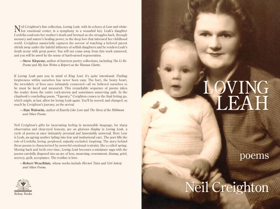 Second book: the front and back cover of Neil Creighton's book of poems Loving Leah. Picture: Supplied.