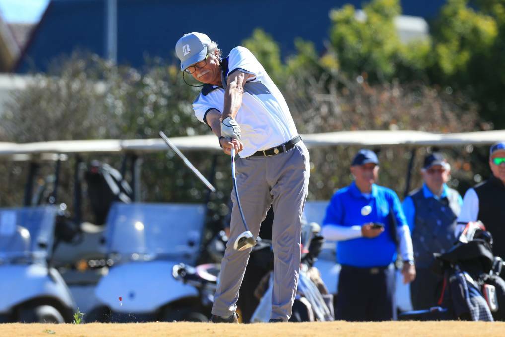  Super Seniors: Koon Kim from Penrith Golf Club tees off against Wallacia Golf Club during round three of the NSW Super Seniors Pennant held at the Richmond Golf Club on Tuesday, August 20. Picture: Geoff Jones
