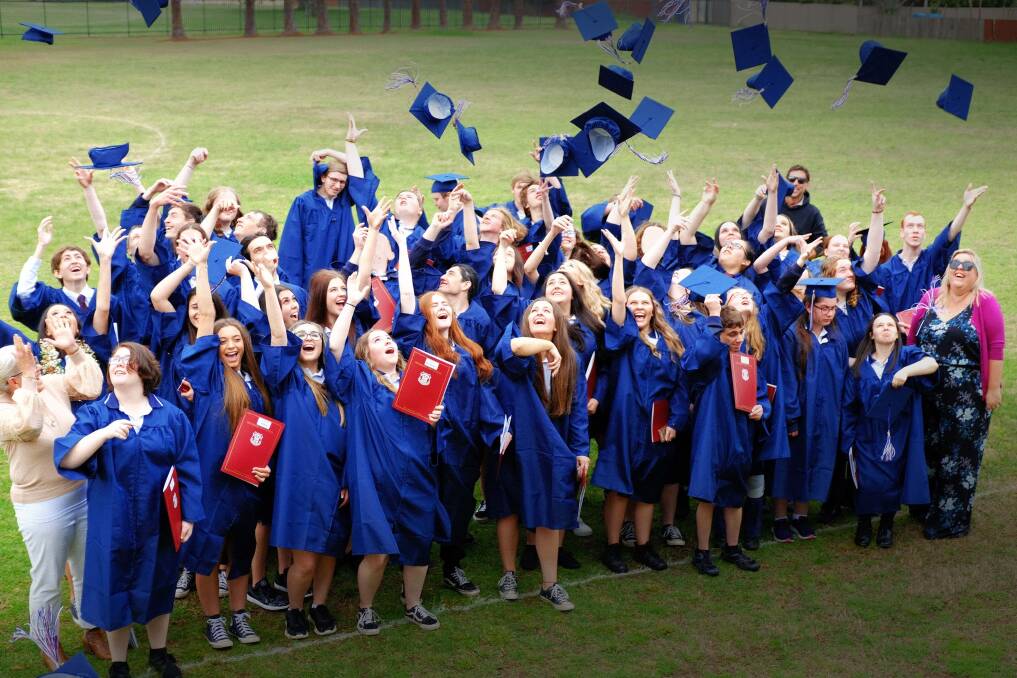Richmond High School year 12 students celebrate the end of classes last month. Picture by Richmond High School. 