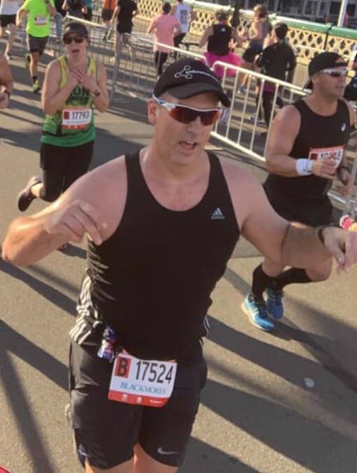 On the move: Josh in action during the marathon. Picture: Supplied