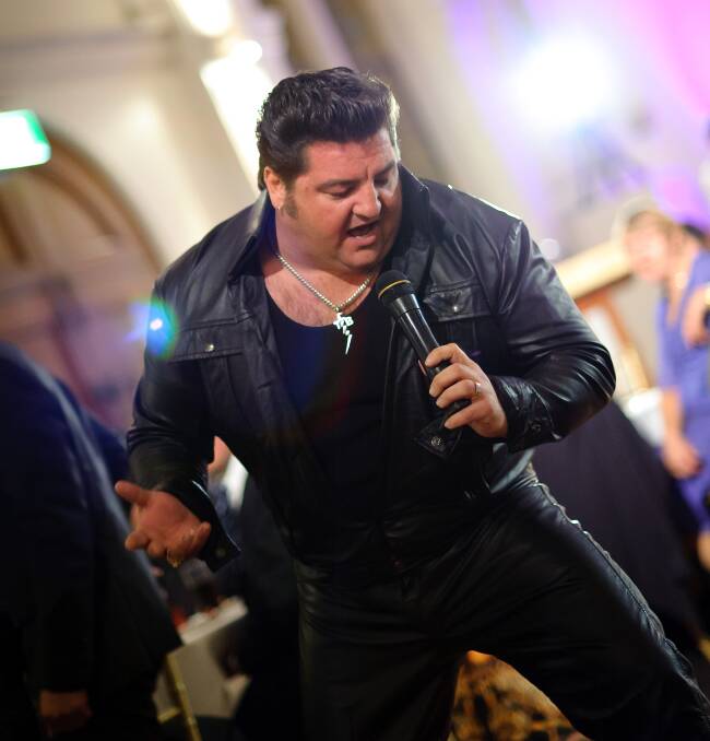 Steve Head wearing the 1968 Elvis Presley comeback leather outfit. Picture: Supplied.