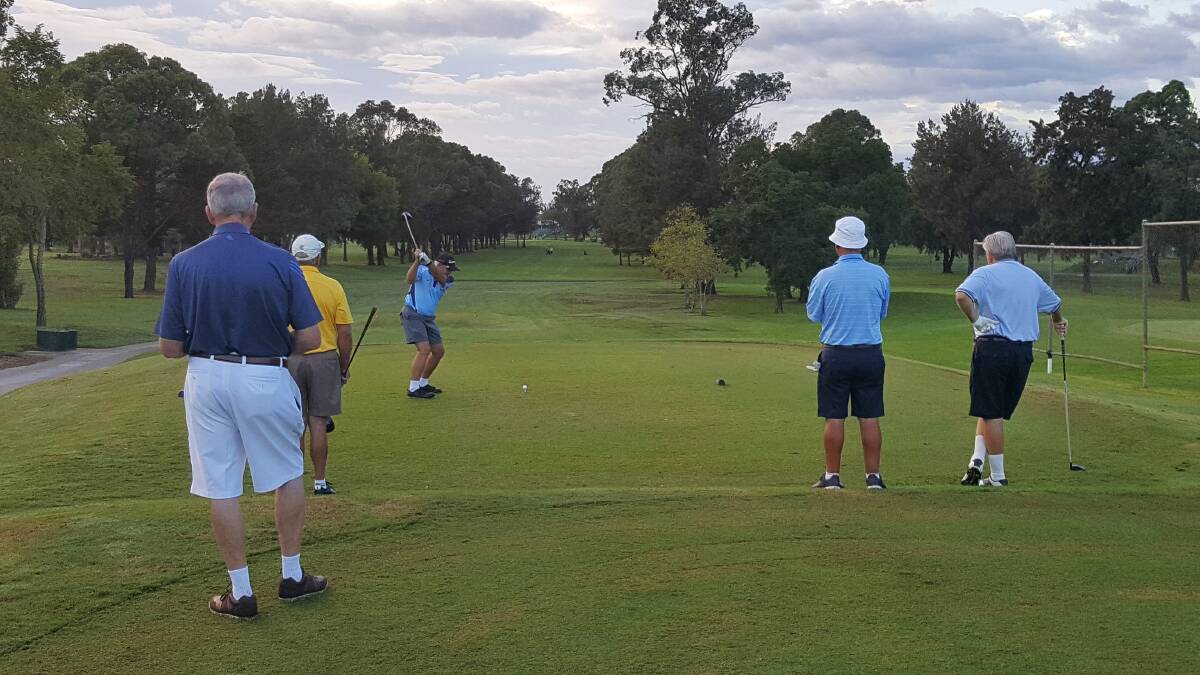Play begins: Participants of the 2018 NSWVGA Stroke-Play Championships at Richmond GC. Picture: Noel Rowsell