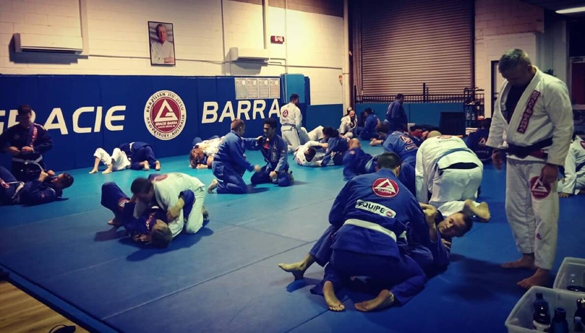 Change up: Students at Gracie Barra Hawkesbury Brazilian Jiu Jitsu Academy in Windsor particpating in some drills. Picture: Supplied.