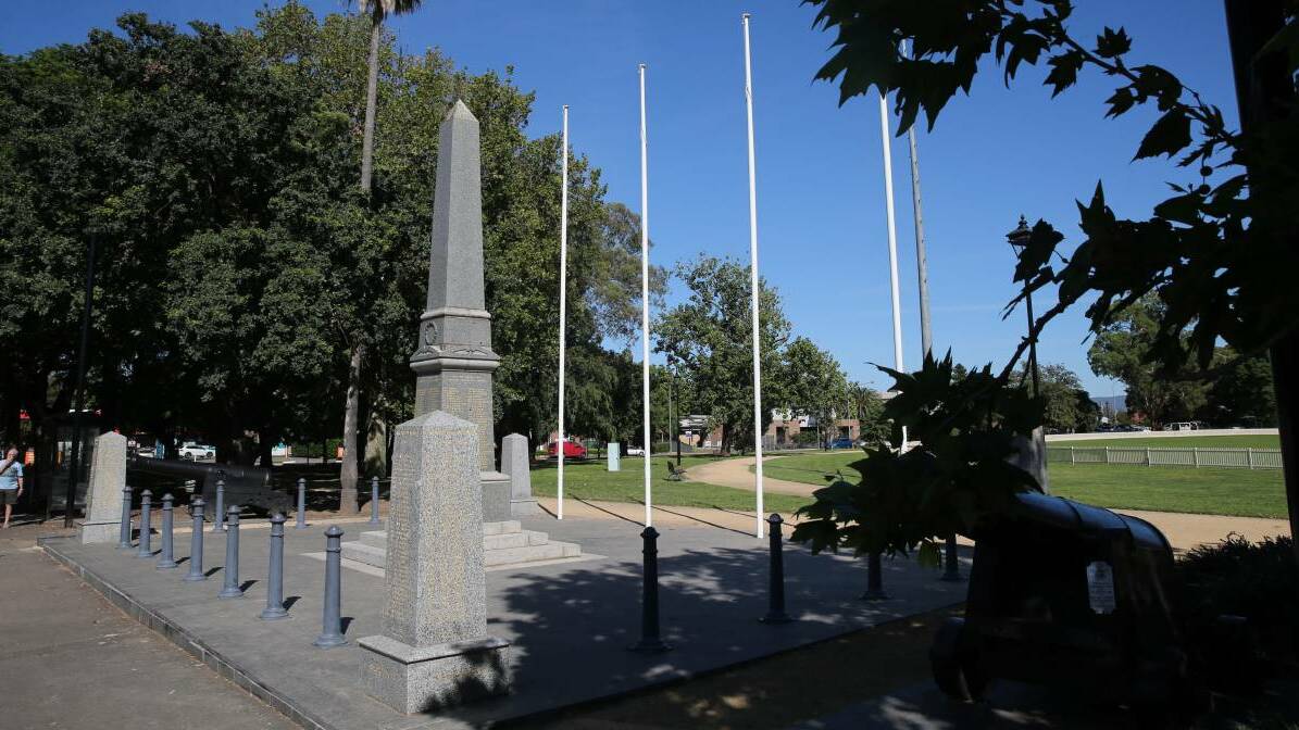 Cancelled: Despite ANZAC Day events being cancelled, Richmond RSL Sub-branch have invited locals to place floral tributes at Richmond War Memorial. Picture: Geoff Jones.