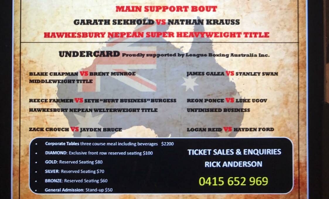 Fight night: The packed undercard for Joel Brunker's IBF Title Fight. Picture: Supplied