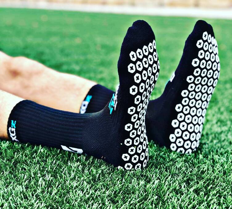 Start-up: Xtreme Gripz socks are high performance grip socks with an innovative design, worn by professional athletes. Picture: Supplied