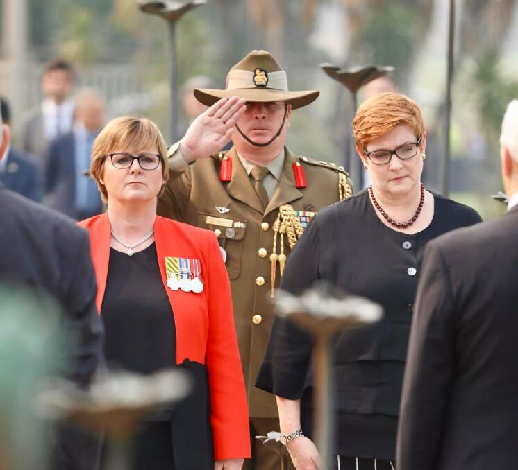 Delivered: Senator Marise Payne awards No. 37 Squadron (RAAF) Association funding under the Federal Government's Saluting Their Service Commemorative Grants Program. Picture: Supplied.