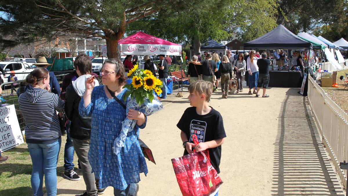 Community stores: People out and about at the Richmond Good Food Market in 2019. Picture: Geoff Jones.