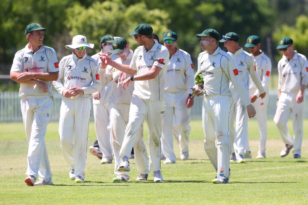 Walking off: Hawkesbury's First Grade squad make their way from the field. Picture: Geoff Jones.