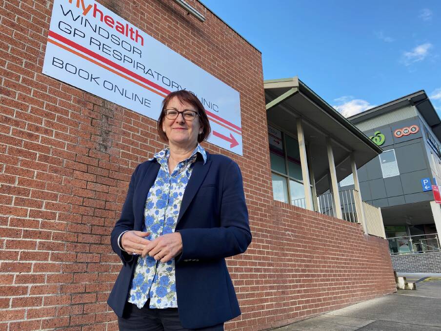 New Clinic: Macquarie MP Susan Templeman outside the new GP-led COVID-19 respiratory clinic at 6 Kable Street, Windsor. Picture: Supplied.