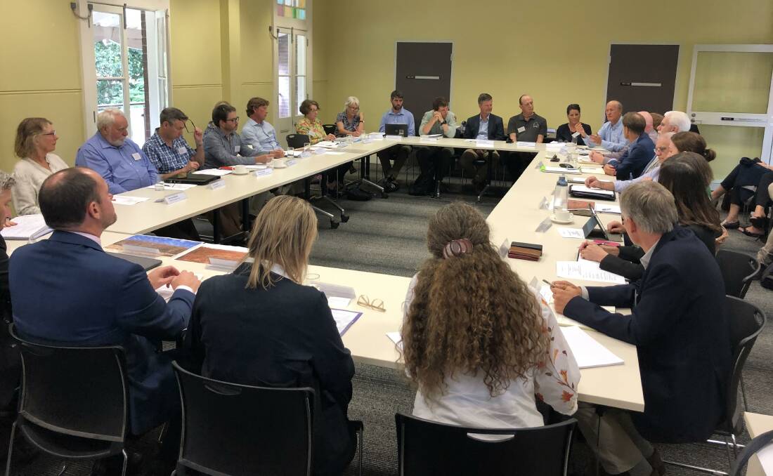 Think tank: Discussion during the meeting at Western Sydney University's Hawkesbury Institute for the Environment. Picture: Supplied.
