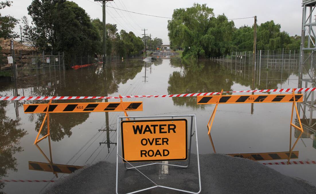 Flooding: Numerous roads across the Hawkesbury area are currently closed due to rainfall. Picture: Geoff Jones.